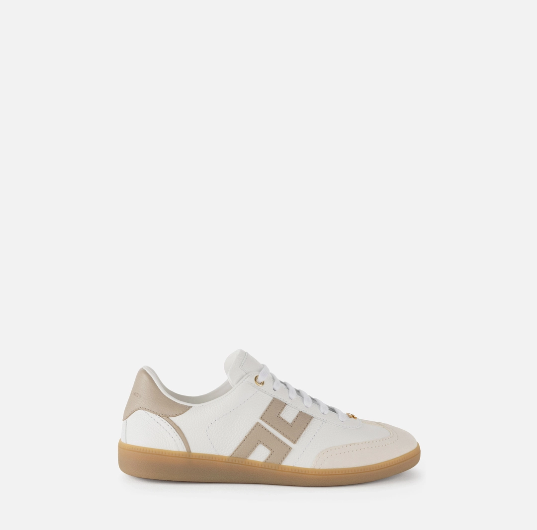 Sneaker in pelle e crosta con logo
