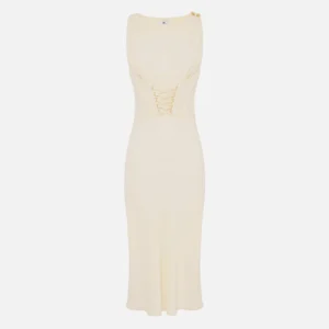 Abito in envers satin con lacci criss-cross