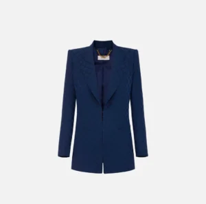 Giacca in satin con losanga jacquard