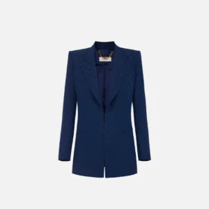 Giacca in satin con losanga jacquard