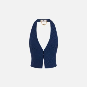 Gilet in satin con losanga jacquard