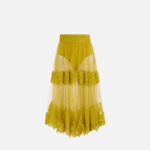 Gonna in tulle con decorazioni in pizzo