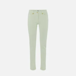 Jeans in cotone tinto con dettagli logo