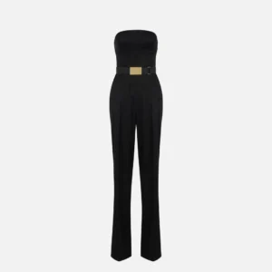 Tuta in lyocell stretch con lacci criss-cross