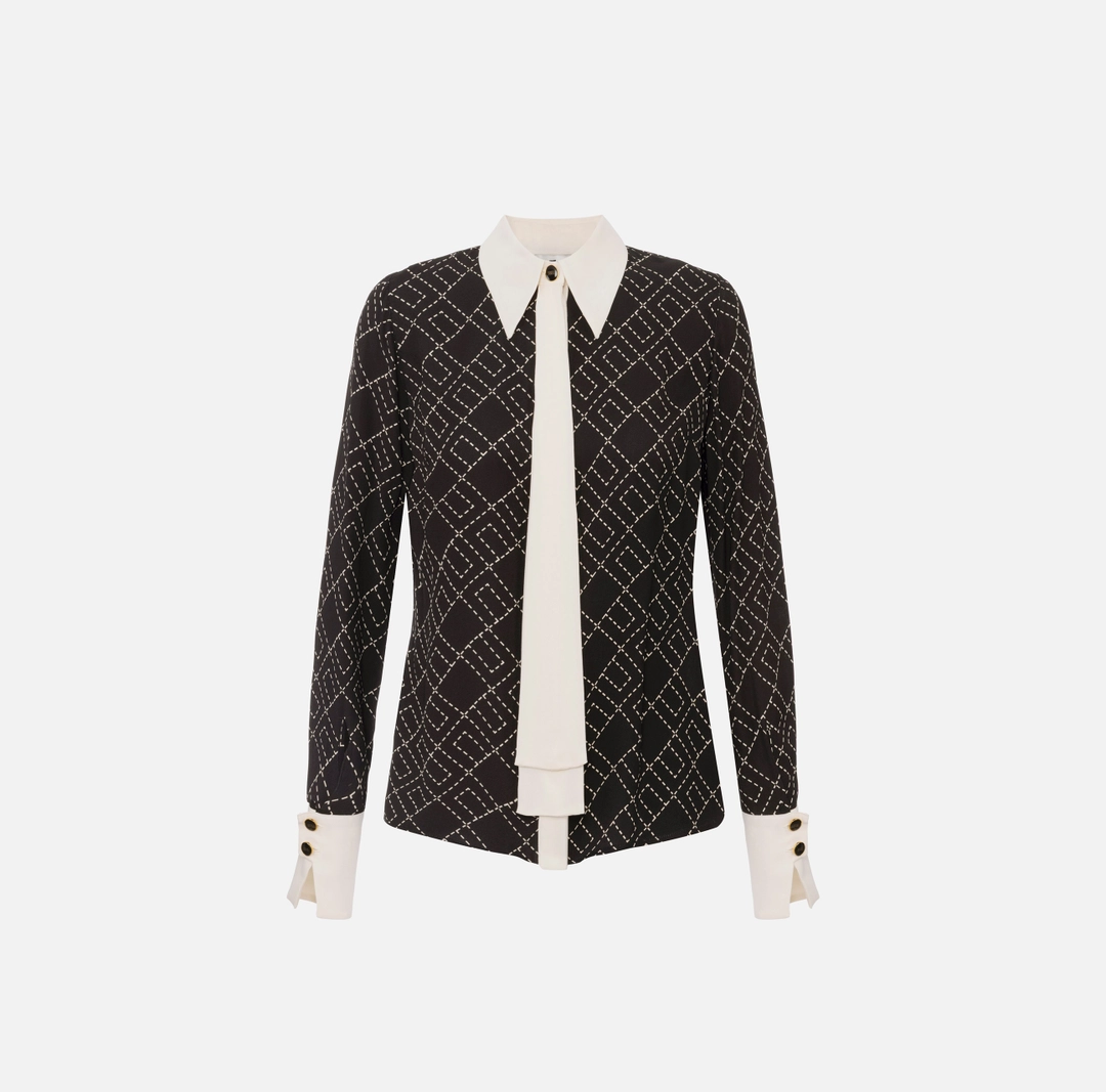 Camicia in georgette con stampa bi-color