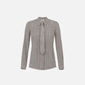 Camicia in georgette stampata con cravatta