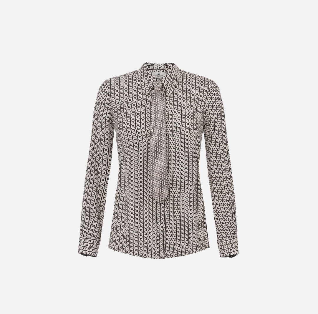 Camicia in georgette stampata con cravatta