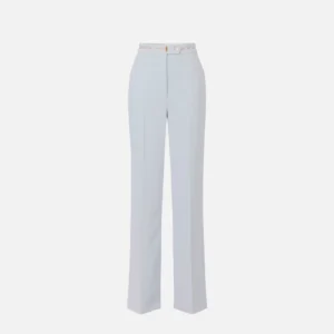 Pantaloni in crêpe leggero con nastro logo