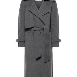 Trench con cintura in vita in panno double