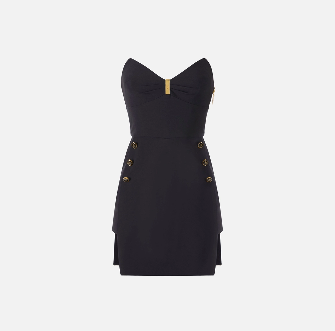Abito bustier in crêpe leggero