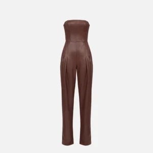 Tuta bustier con texture nappata