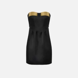 Mini abito in duchesse con coppe gioiello "Spring Summer 2026"