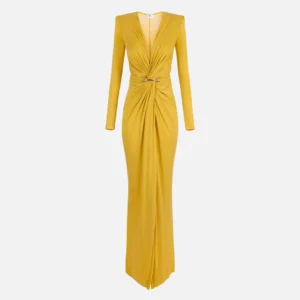 Abito Red Carpet in jersey cupro con logo gioiello "Spring Summer 2026"