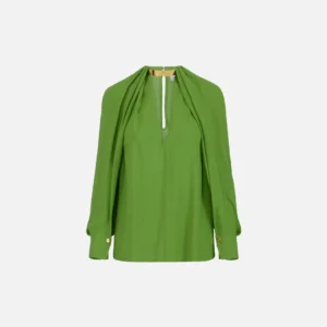 Blusa in georgette di viscosa con dettaglio gioiello "Spring Summer 2026"
