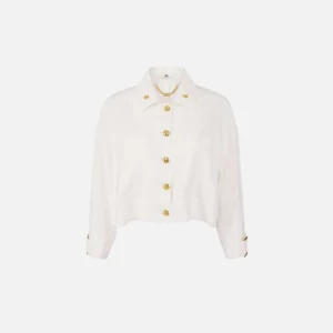Caban in gabardina con bottoni gioiello "Spring Summer 2026"