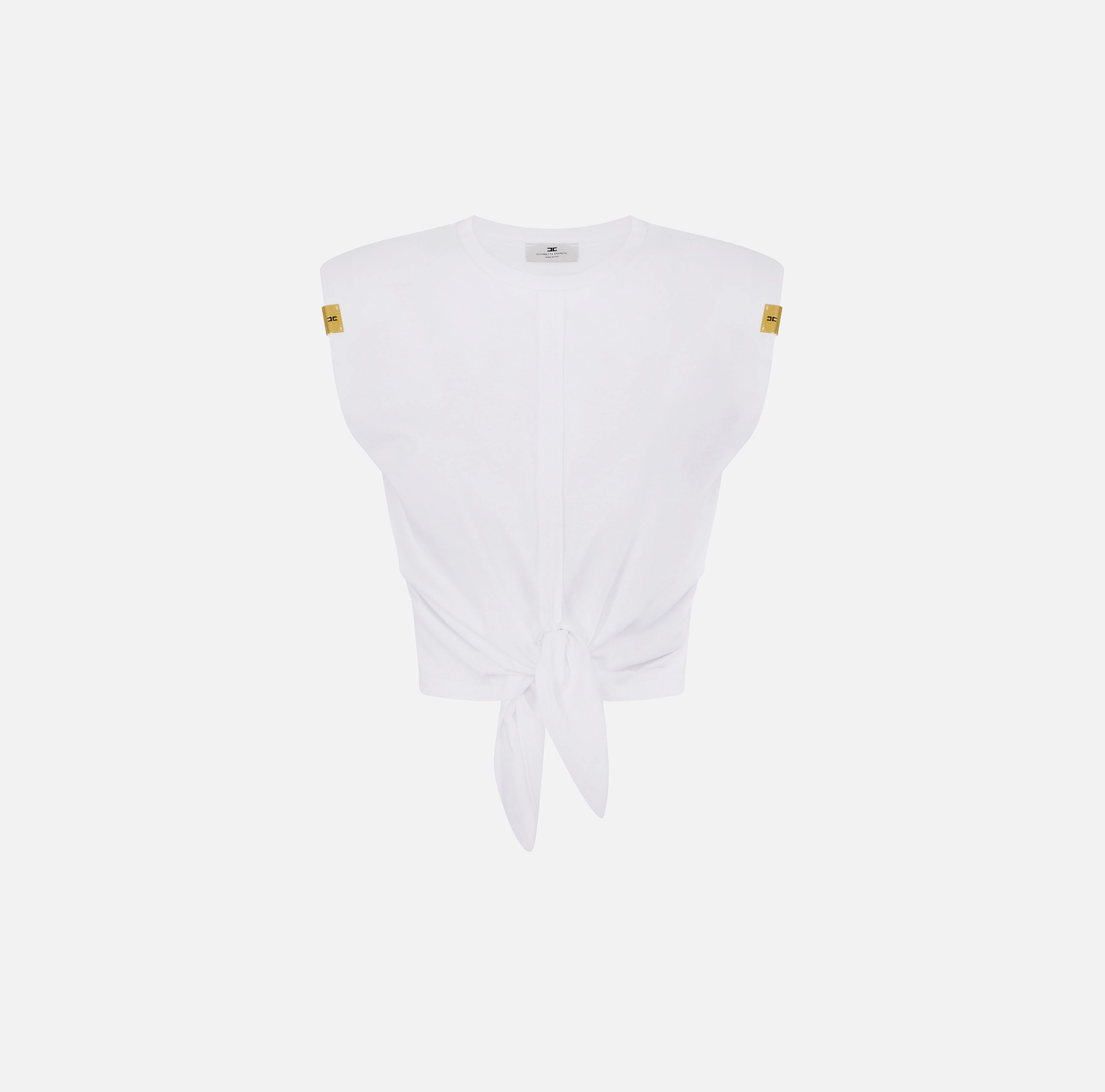 T-shirt in jersey con nodo “Spring Summer 2026”