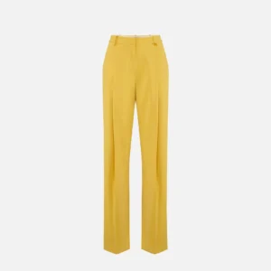 Pantaloni in crêpe leggero con logo charm "Spring Summer 2026"