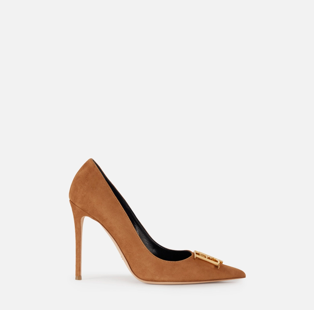 Décolleté in suede con dettaglio logo ” Spring Summer 2026″