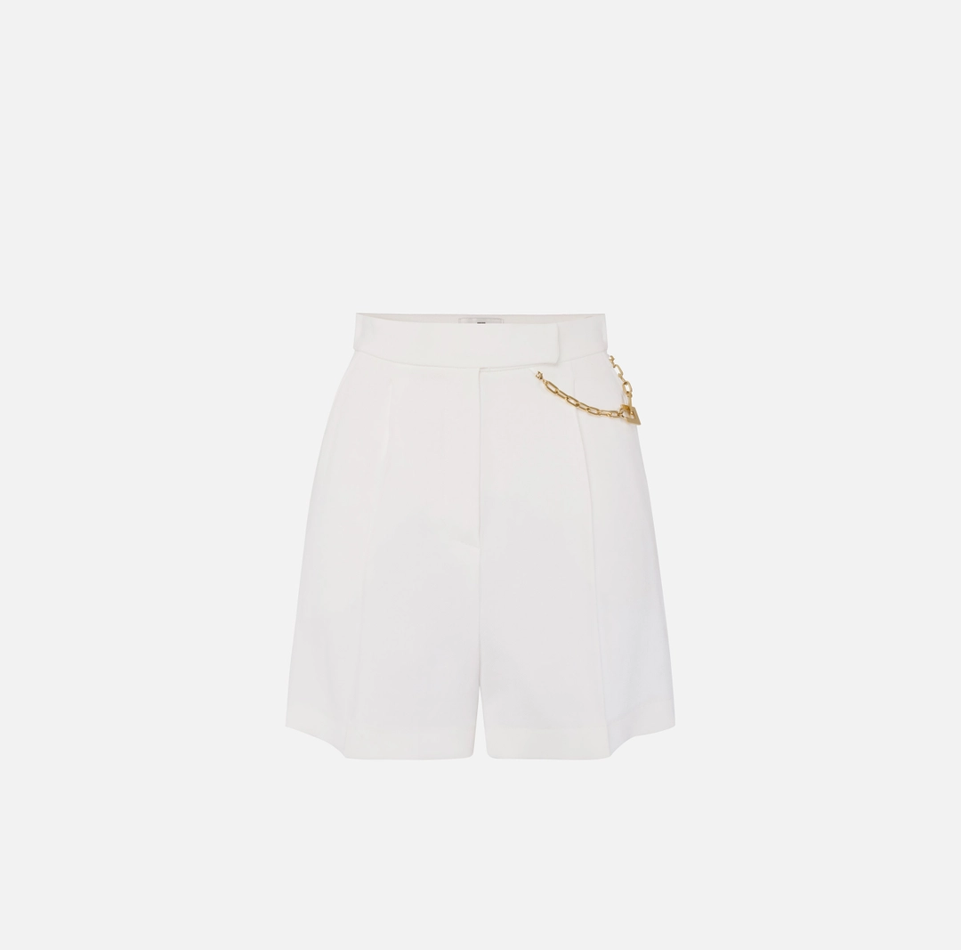 Shorts in gabardina con logo gioiello “Spring Summer 2026”