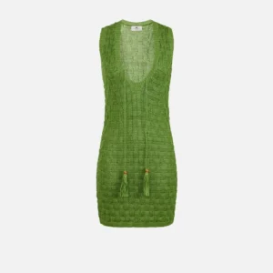 Mini abito in maglia con nappine "Spring Summer 2026"
