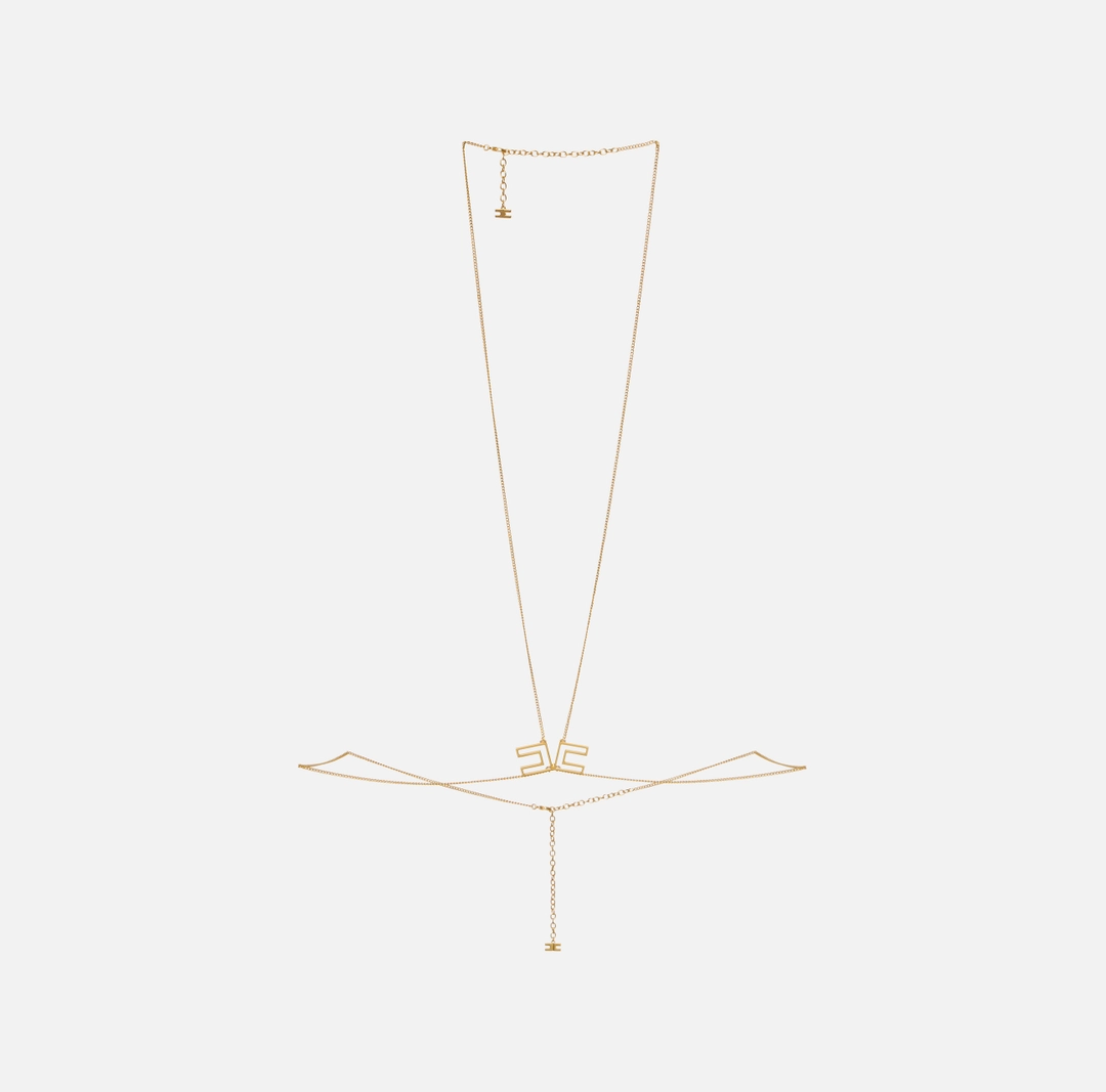 Collana bodychain in metallo dorato