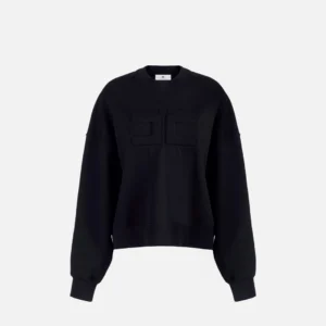 Felpa in cotone con logo embossed " Spring Summer2026"