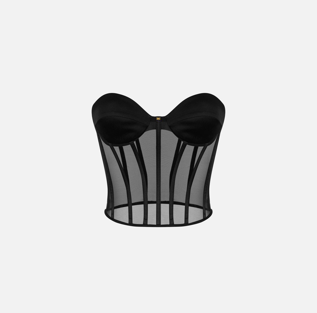 Top bustier in tulle e satin “Spring Summer 2026”